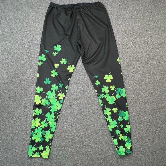 Like New "CowCow" Irish St Patrick’s Day Gradient Shamrock Leggings XL - Picture 3 of 9